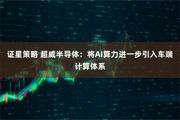 证星策略 超威半导体：将AI算力进一步引入车端计算体系