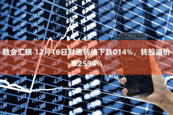 融金汇银 12月16日财通转债下跌014%，转股溢价率2594%