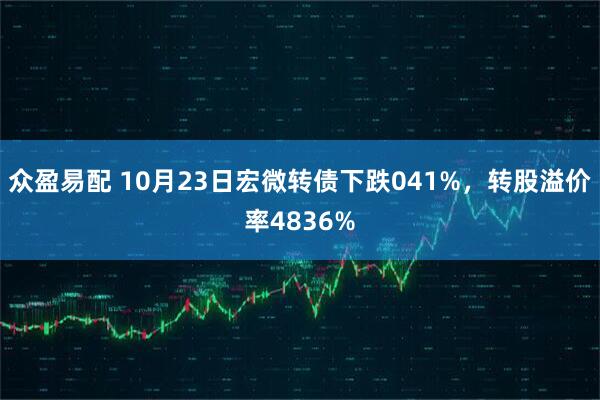 众盈易配 10月23日宏微转债下跌041%，转股溢价率4836%